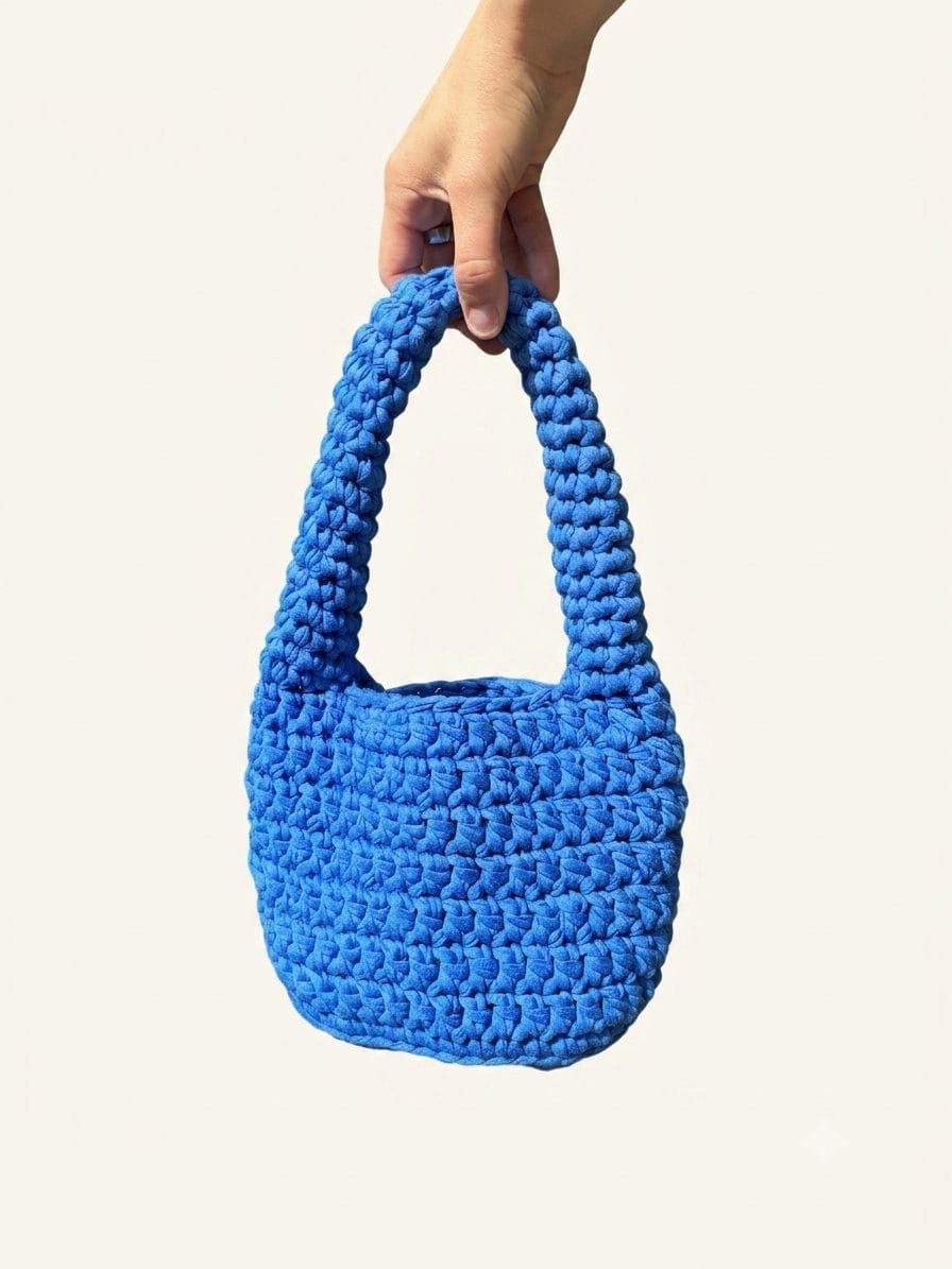 Aava Royal blue, one-of-one handmade crochet bag