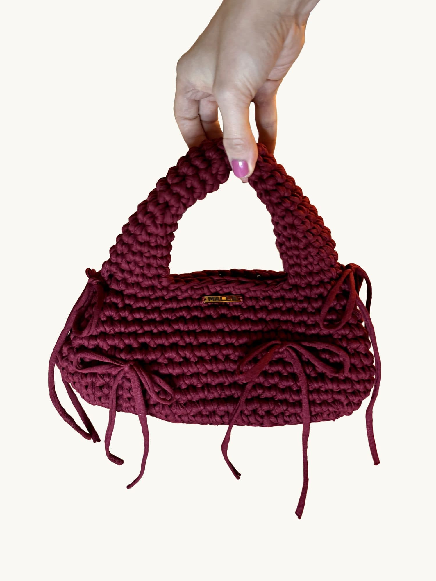 Burgundi Burgundy, one-of-one handmade crochet bag