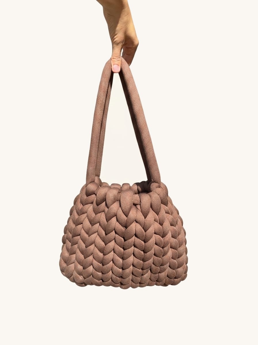 Chunky Carry Brown, one-of-one handmade crochet bag