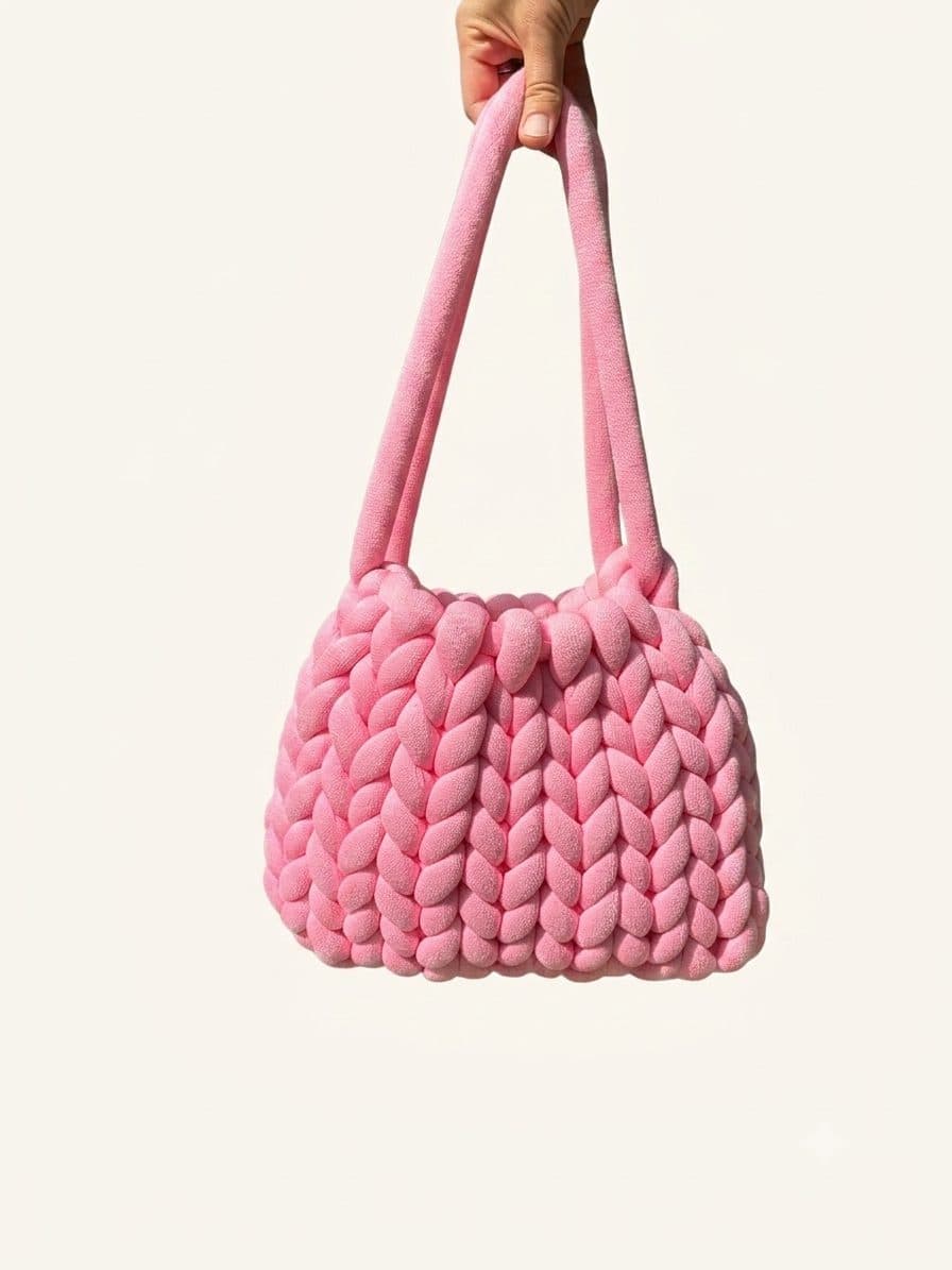 Carry Pink, one-of-one handmade crochet bag