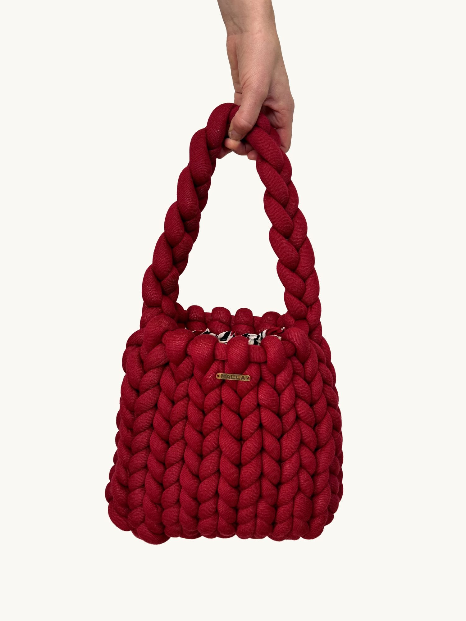 Chunky Long Red, one-of-one handmade crochet bag