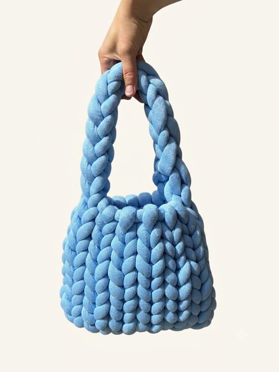 Long Sky, one-of-one handmade crochet bag