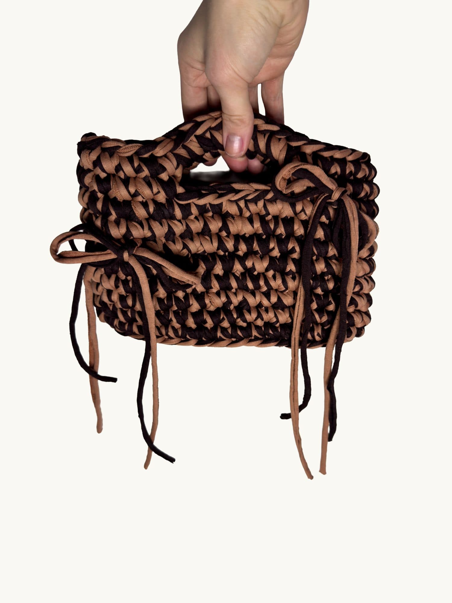 Espresso Espresso & camel, one-of-one handmade crochet bag