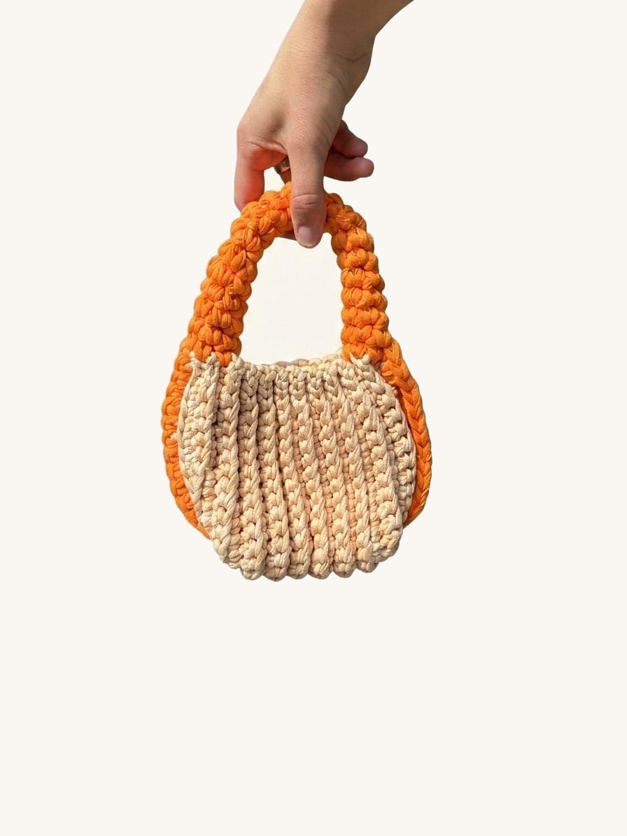 Helmi Sand, one-of-one handmade crochet bag