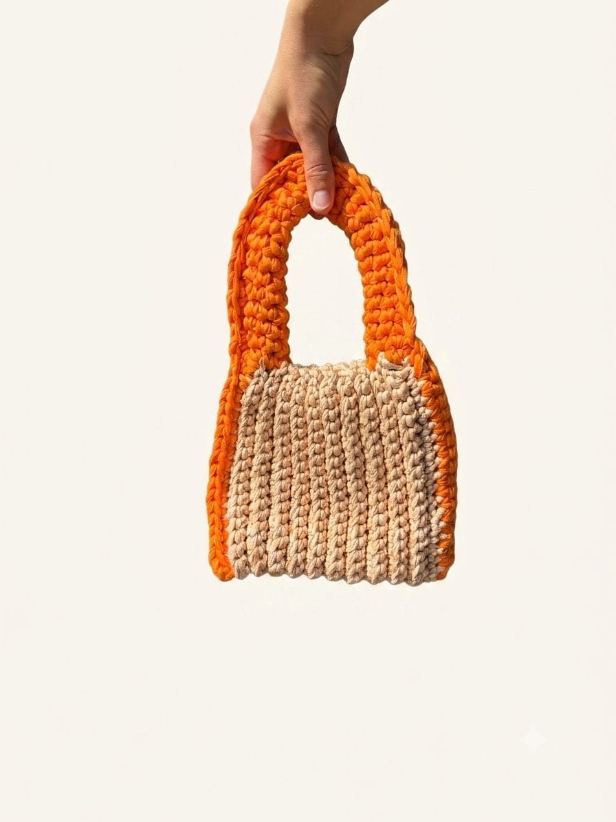 Helmi Long Sand, one-of-one handmade crochet bag