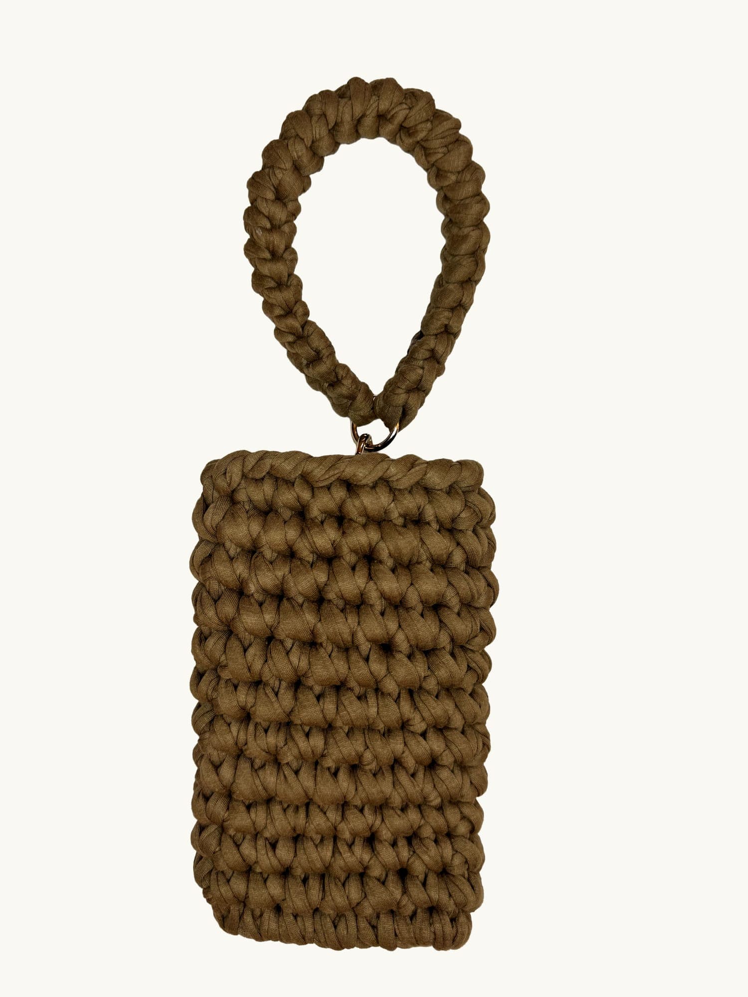 Taupe phone case, one-of-one handmade crochet