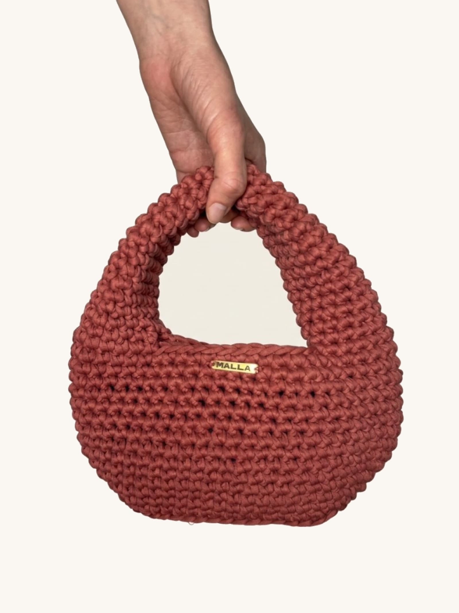 Ruusu Coral, one-of-one handmade crochet bag