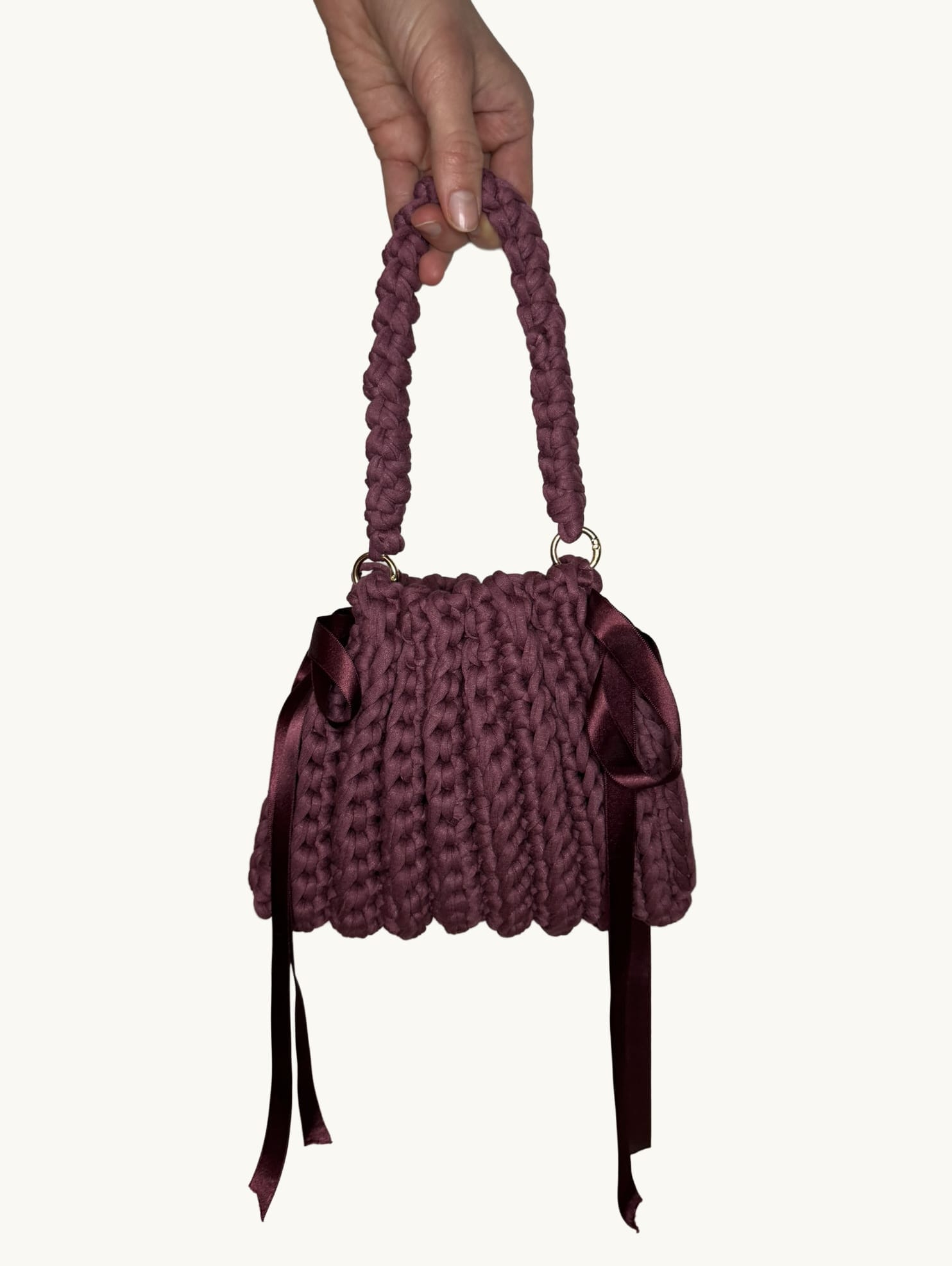 Syreeni Magenta, one-of-one handmade crochet bag